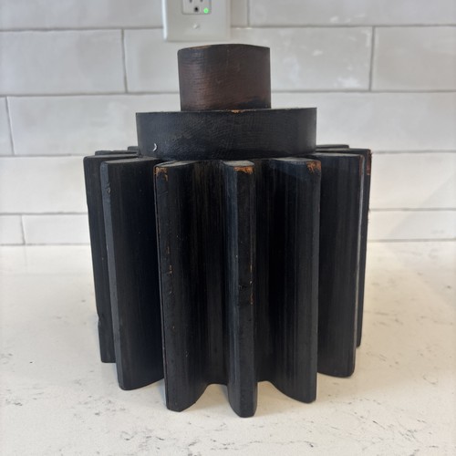 Antique wood foundry mold gear - antique,